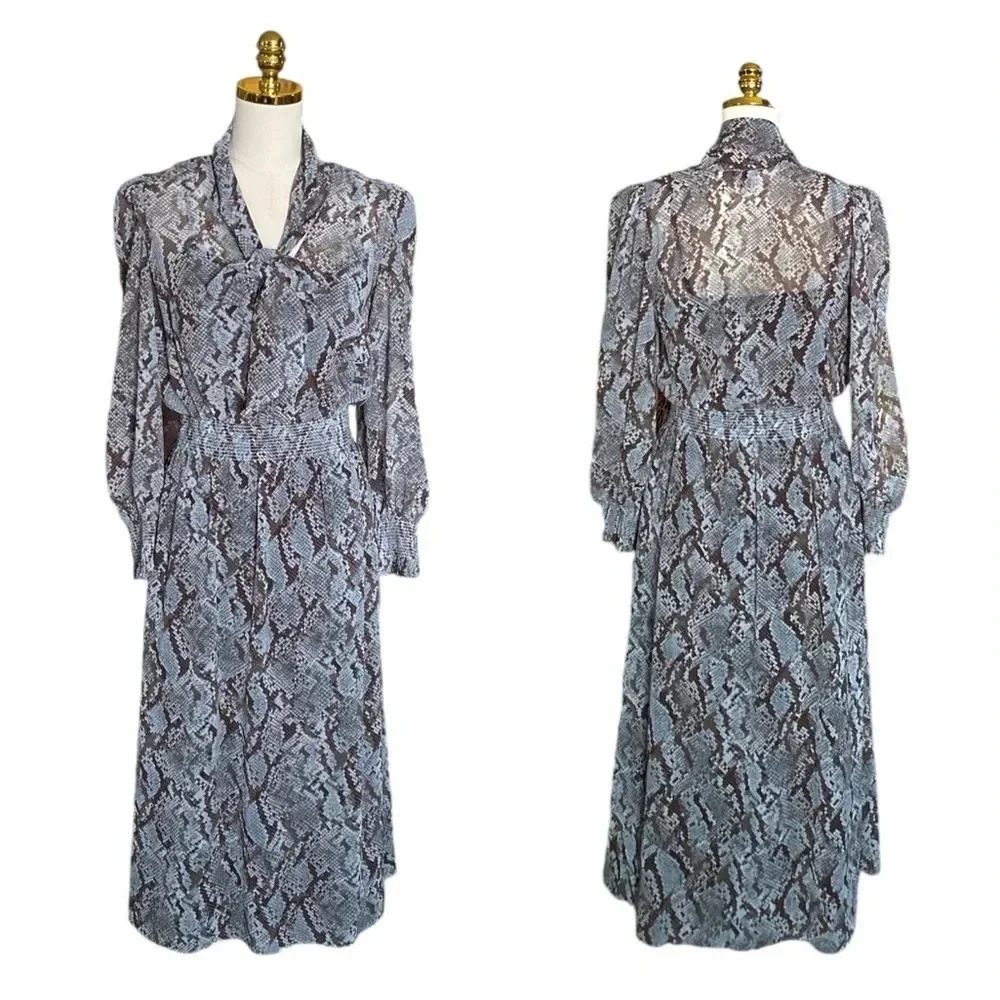 ANN TAYLOR | Animal Print Snake Python Print Puff… - image 4